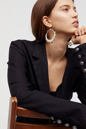 Serefina Macram Hoop Earrings At Free People